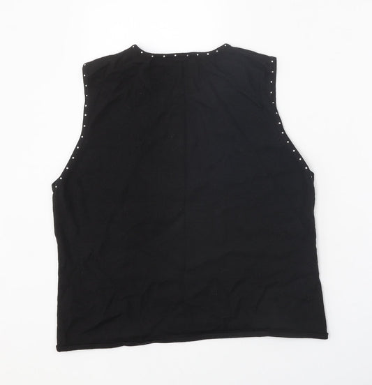 Womens UK Size XL Preworn Black Vest Jumper
