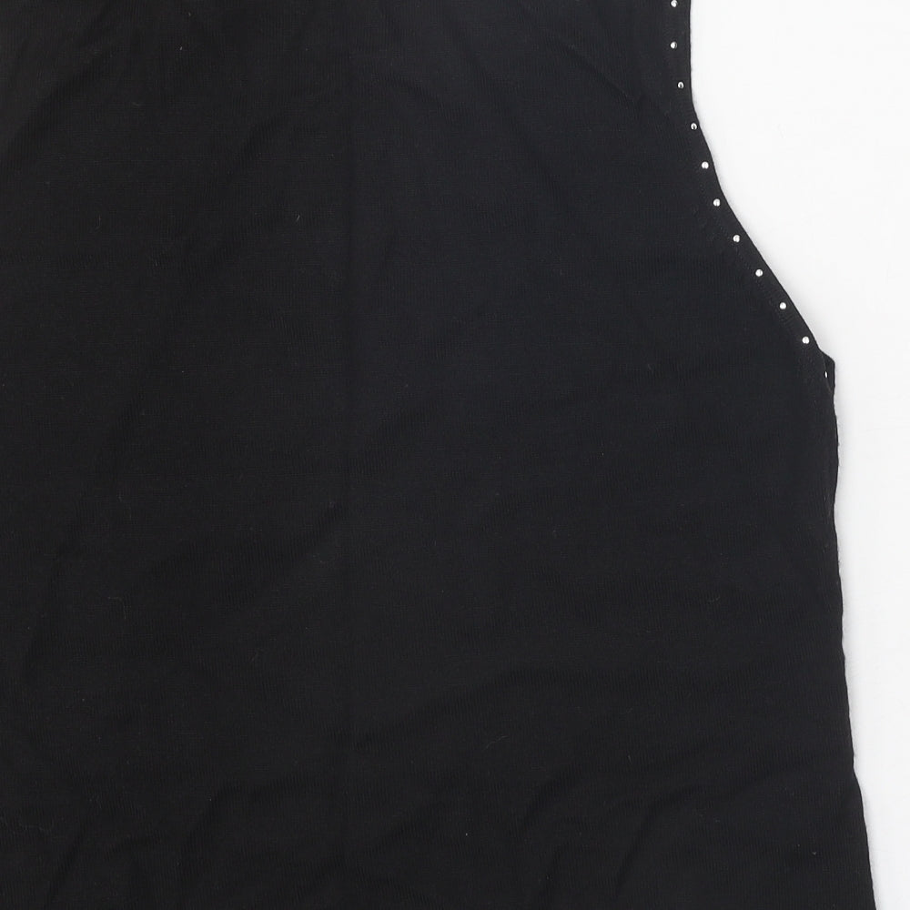 Womens UK Size XL Preworn Black Vest Jumper