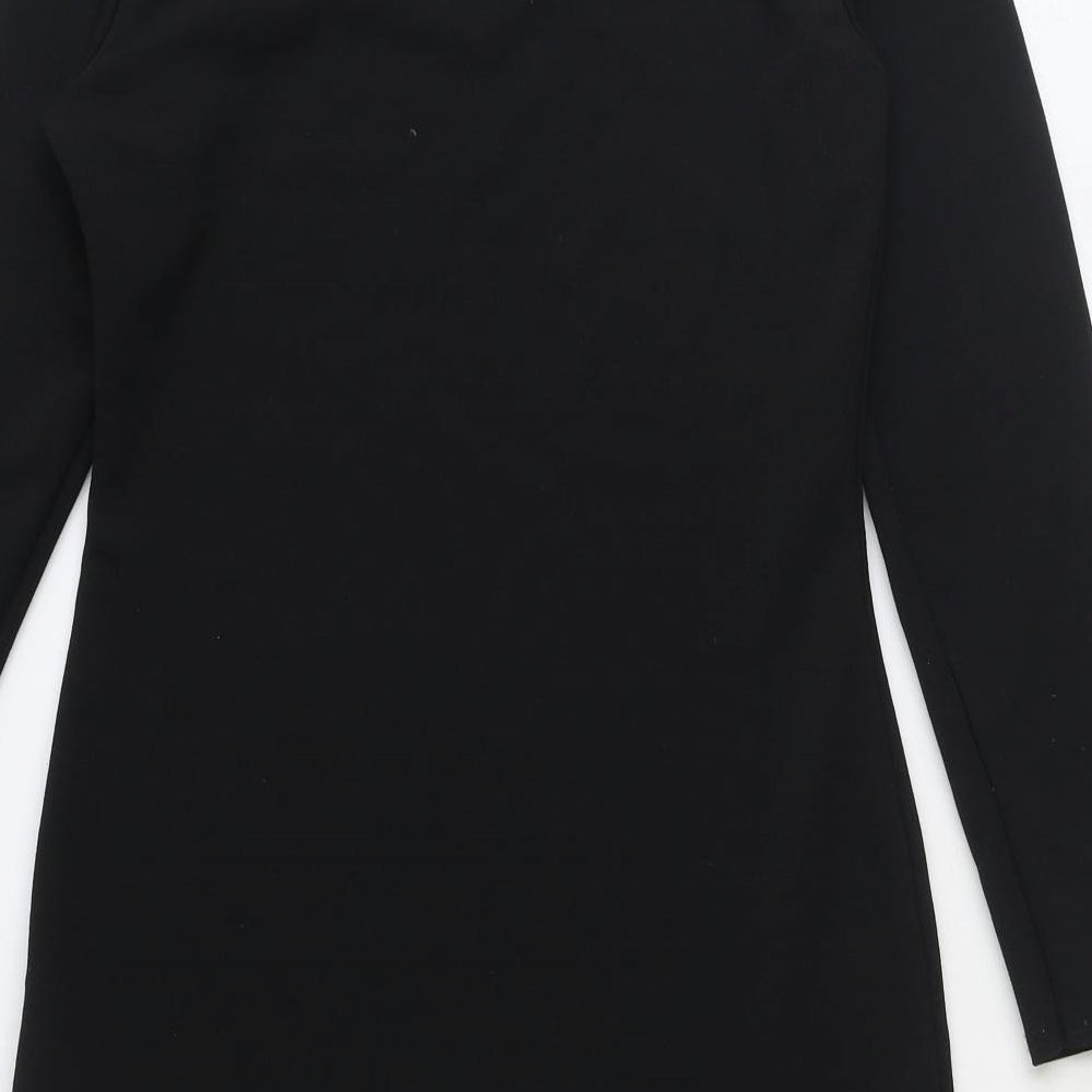 Missguided Womens Black Polyester Mini Size 10 Round Neck Pullover