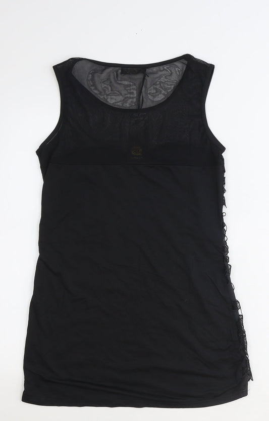 QED London Womens Black Polyester Shift Size M Scoop Neck Pullover