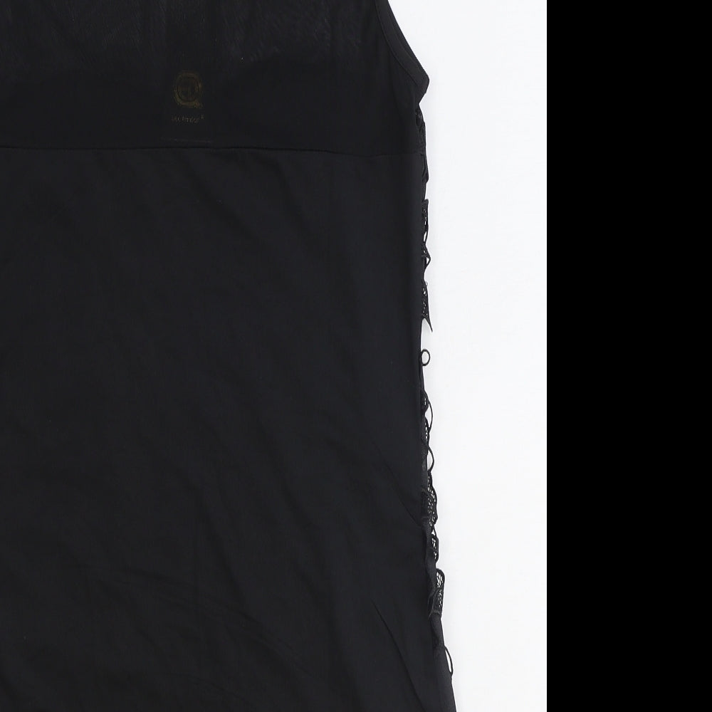 QED London Womens Black Polyester Shift Size M Scoop Neck Pullover