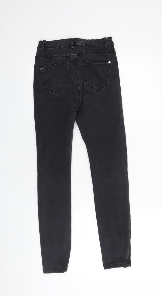 Missguided Womens Black Cotton Skinny Jeans Size 6 L25 in Regular Zip