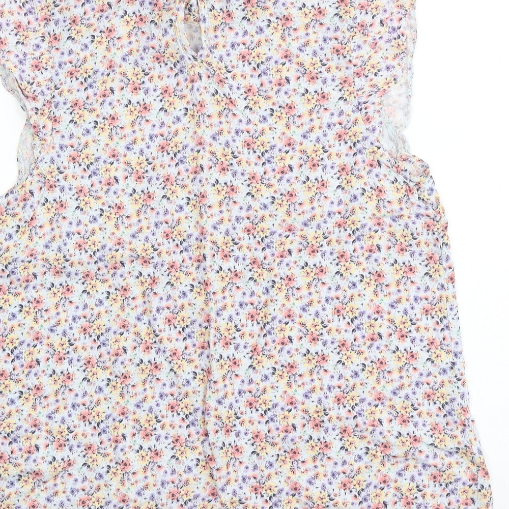 Womens UK Size 10 New Look Multicoloured Basic Blouse