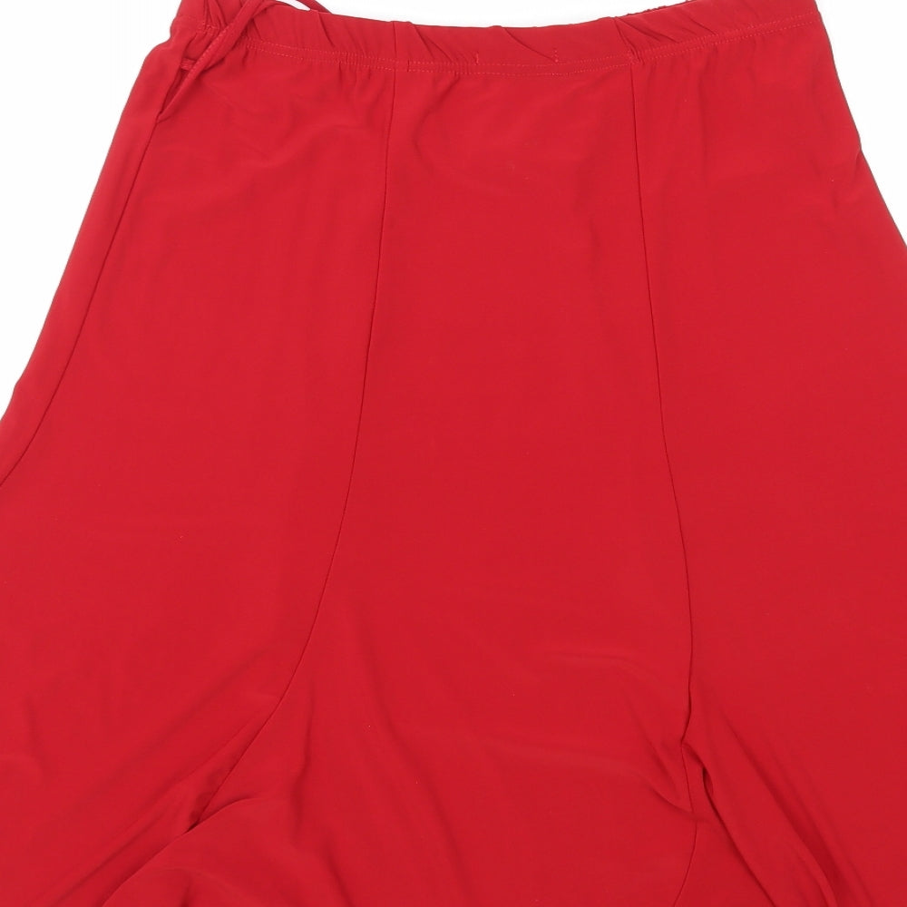 Alust Womens Red Nylon A-Line Skirt Size XL