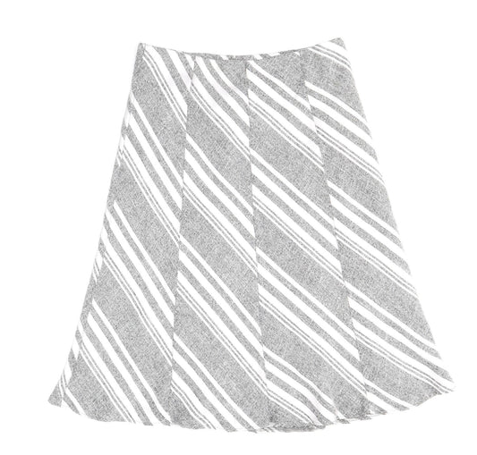 Marks and Spencer Womens Grey Geometric Polyester A-Line Skirt Size 10