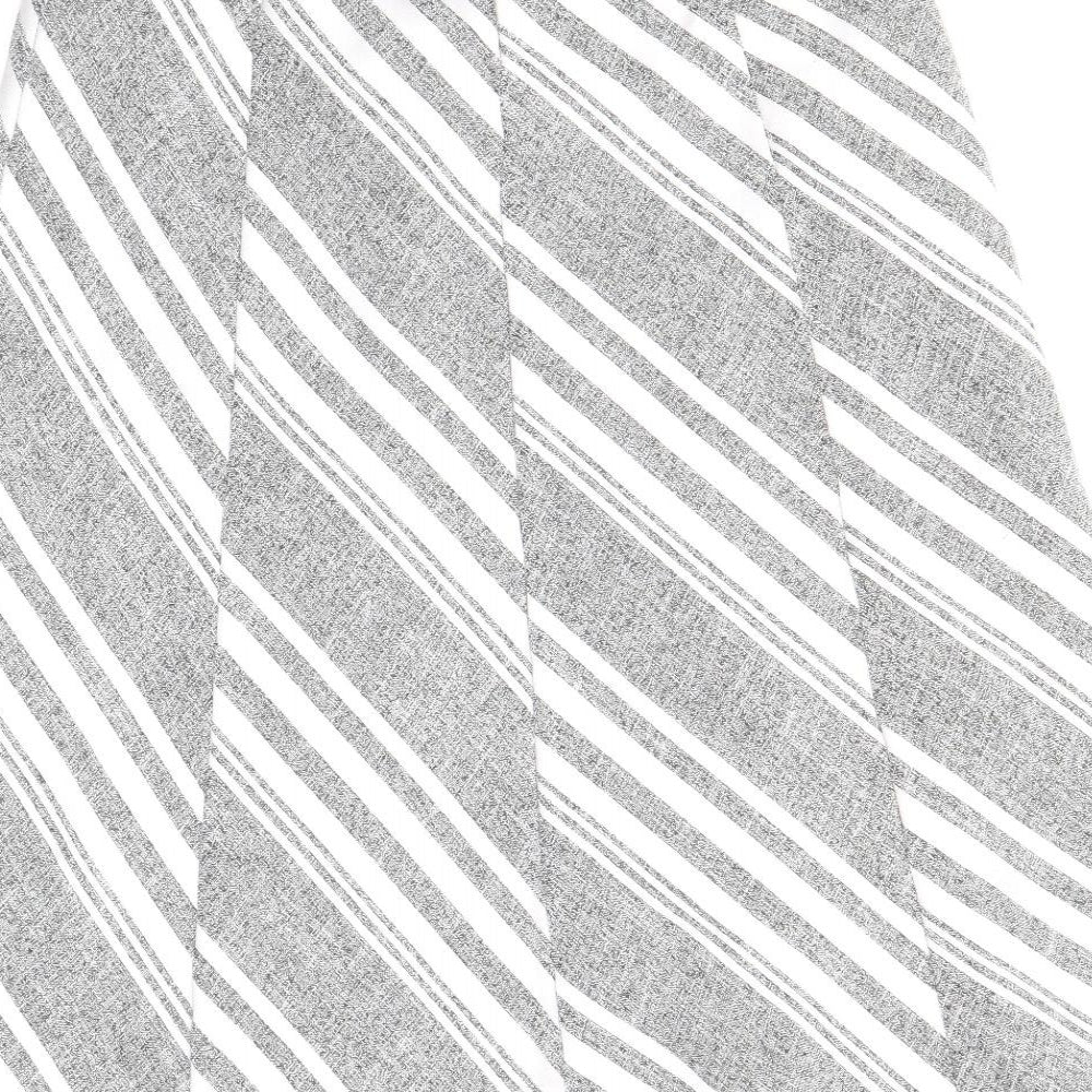 Marks and Spencer Womens Grey Geometric Polyester A-Line Skirt Size 10