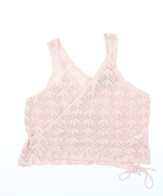 ASOS Womens Pink Acrylic Wrap Tank Size 14 V-Neck