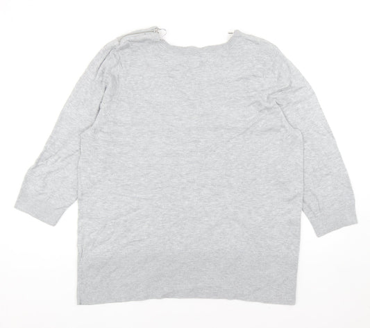 Womens UK Size 20 Red Herring Grey Pullover Jumper