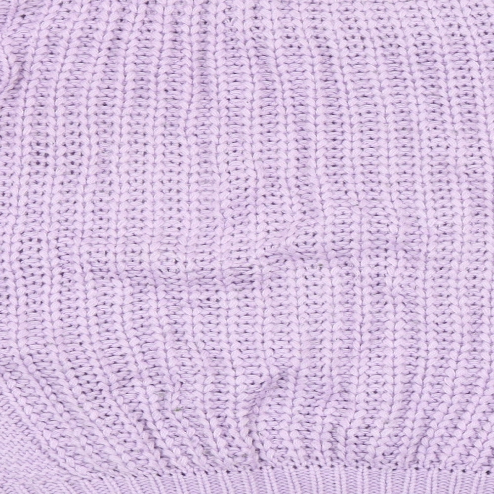 ValleyGirl Womens Purple Round Neck Acrylic Pullover Jumper Size XL