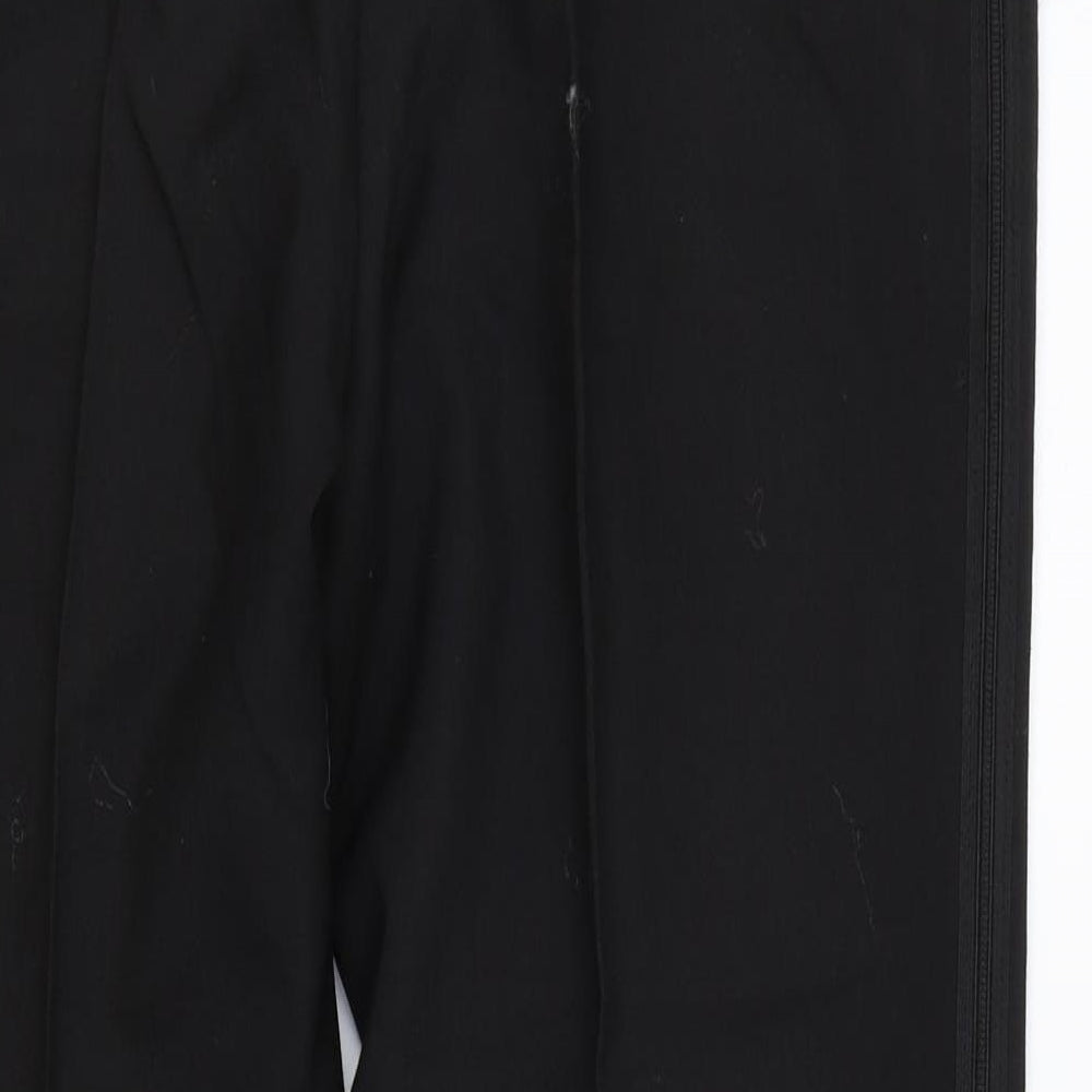 Preworn Mens Black Polyester Dress Pants Trousers Size 36 in Regular Zip