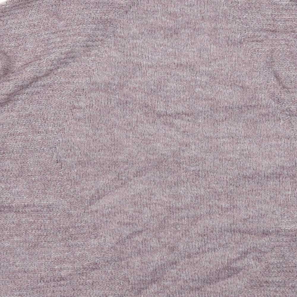 TU Womens Purple Mock Neck Acrylic Pullover Jumper Size 8