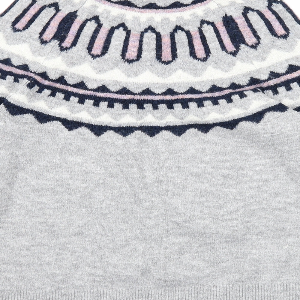 George Womens Grey Scoop Neck Acrylic Pullover Jumper Size S