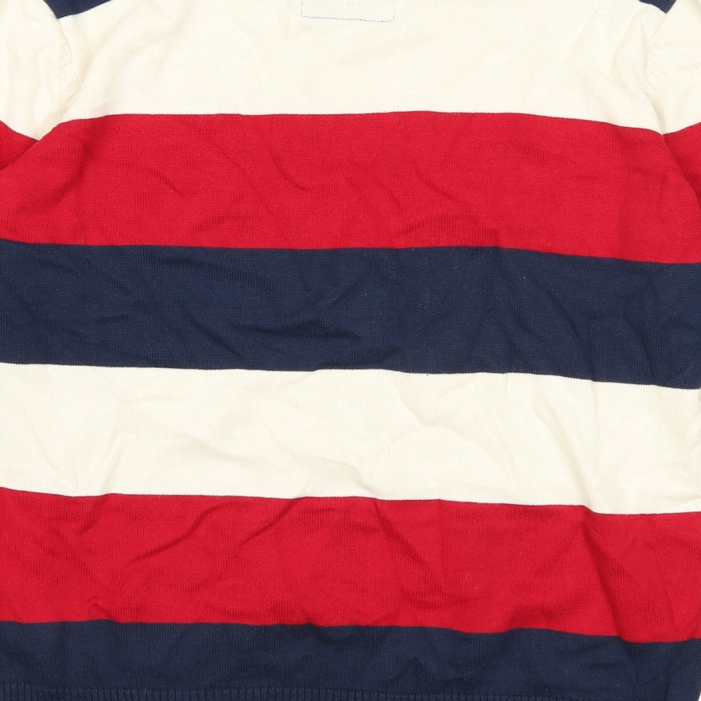 Crosshatch Mens Multicoloured Round Neck Striped Cotton Pullover Jumper Size M