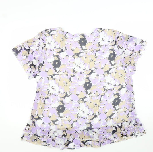 Womens UK Size XL Forever Purple Basic T-Shirt