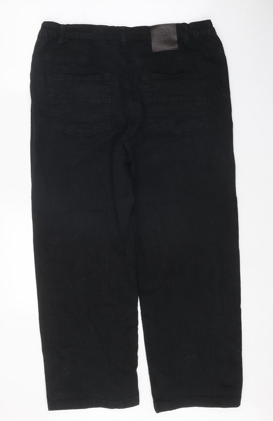 Pegasus Womens Black Cotton Straight Jeans Size 34 in Regular Zip