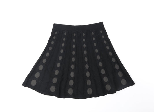 H&M Womens Black Geometric Acrylic A-Line Skirt Size XS