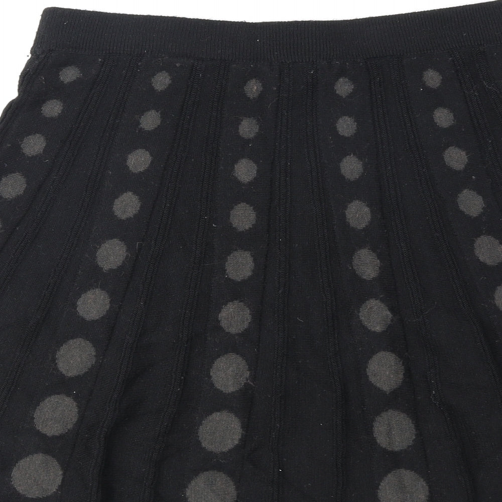 H&M Womens Black Geometric Acrylic A-Line Skirt Size XS