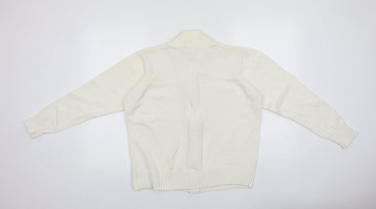 Womens UK Size 18 ISLE White Full Zip Jumper