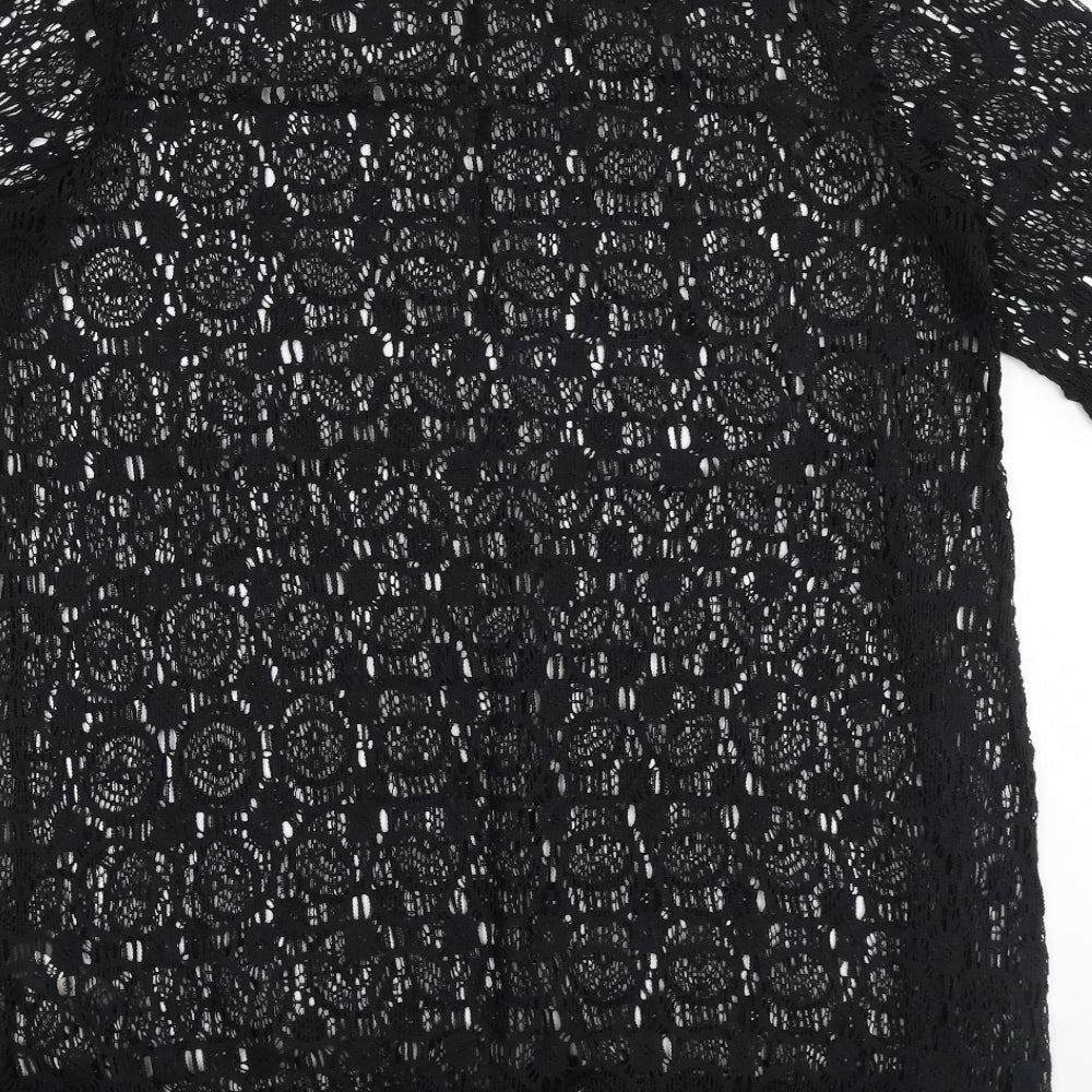 Womens UK Size M Dorothy Perkins Black Basic Blouse