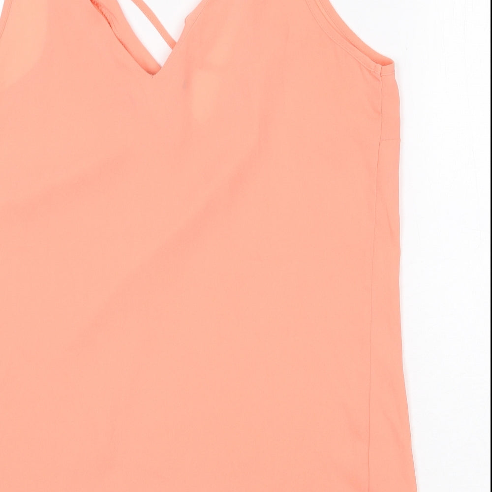 Atmosphere Womens Pink Polyester Basic Tank Size 10 V-Neck