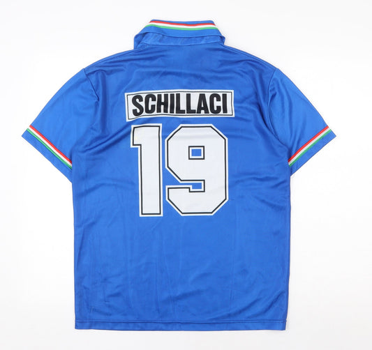 Preworn Mens Blue Polyester Polo Size S Collared Pullover