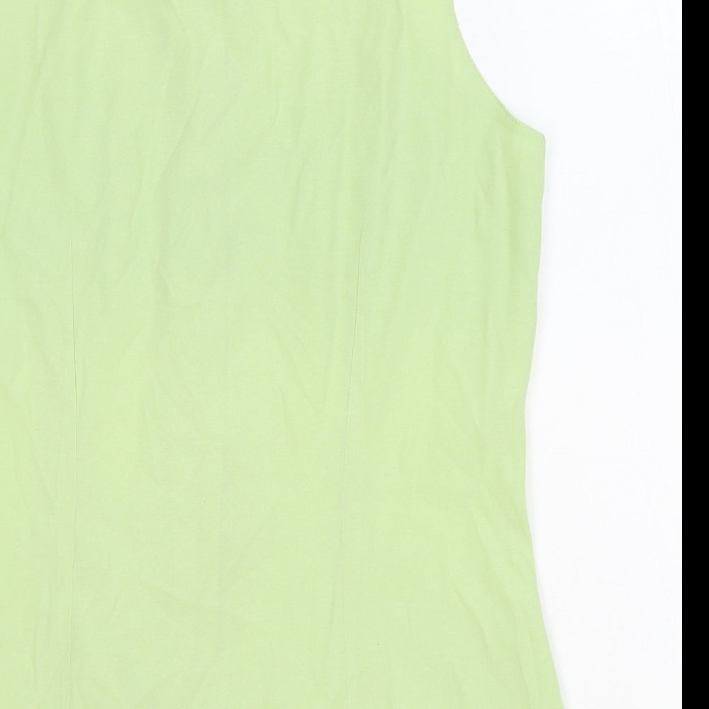 Womens UK Size 14 Select Green Basic Button-Up
