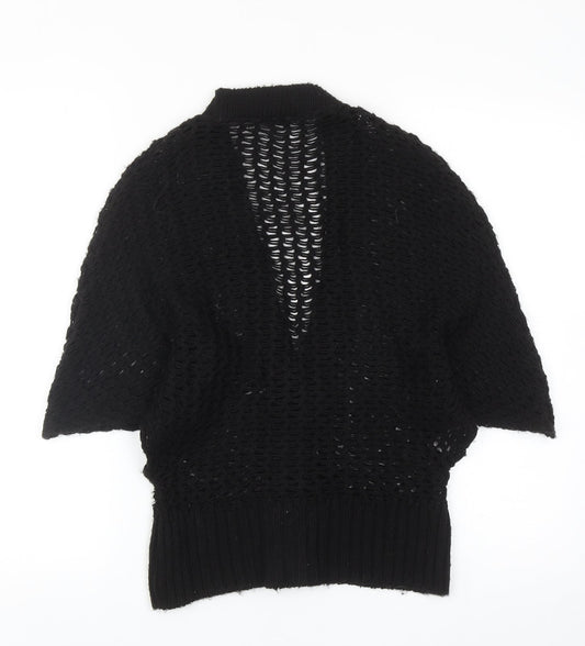 Womens UK Size 10 Topshop Black Cardigan Jumper