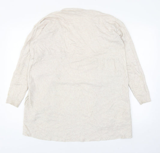 Womens UK Size 14 Red Herring Beige Cardigan Jumper