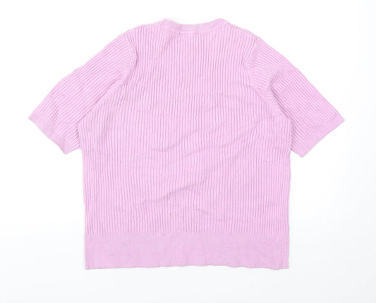 Womens UK Size 16 Marks and Spencer Purple Basic T-Shirt
