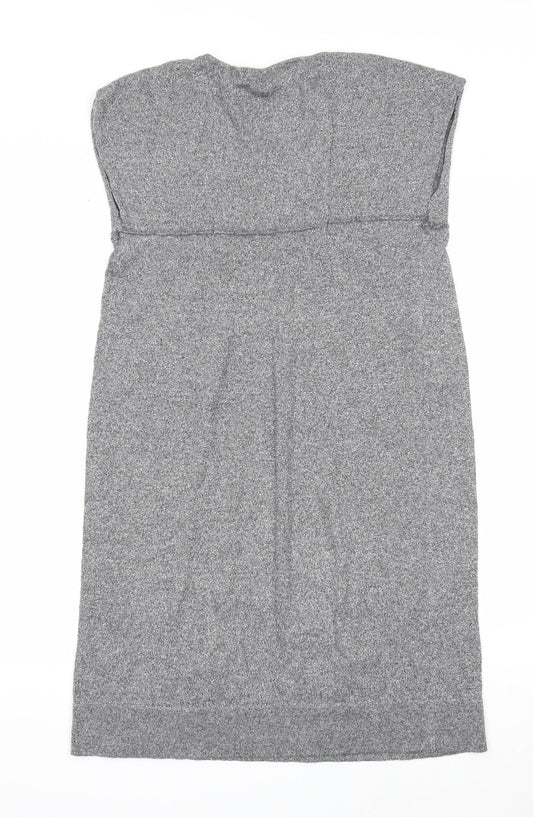Limited Collection Womens Grey Acrylic T-Shirt Dress Size 8 Scoop Neck Pullover