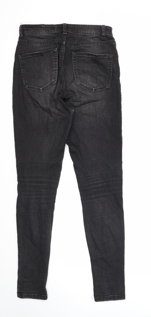 Denim & Co. Womens Black Cotton Skinny Jeans Size 12 Regular Zip