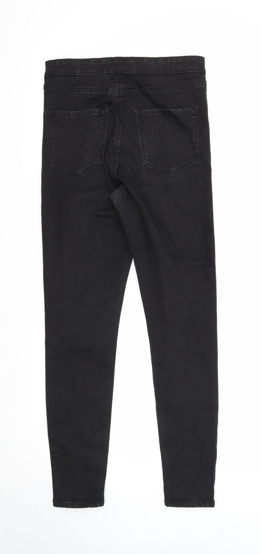 Denim & Co. Womens Black Cotton Skinny Jeans Size 12 Regular Zip