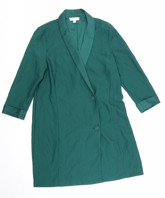Womens UK Size 10 Warehouse Green Overcoat