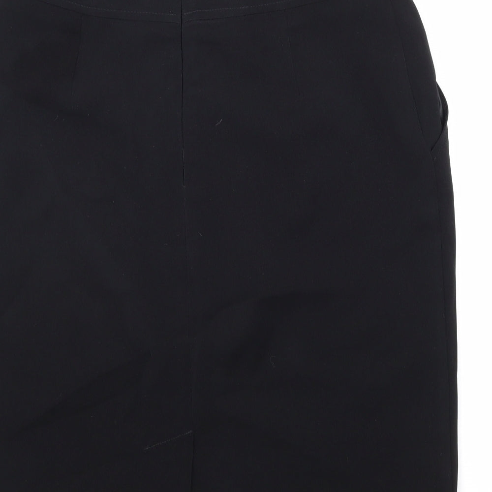 AMARANTO Womens Black Polyester Straight & Pencil Skirt Size 12 Zip