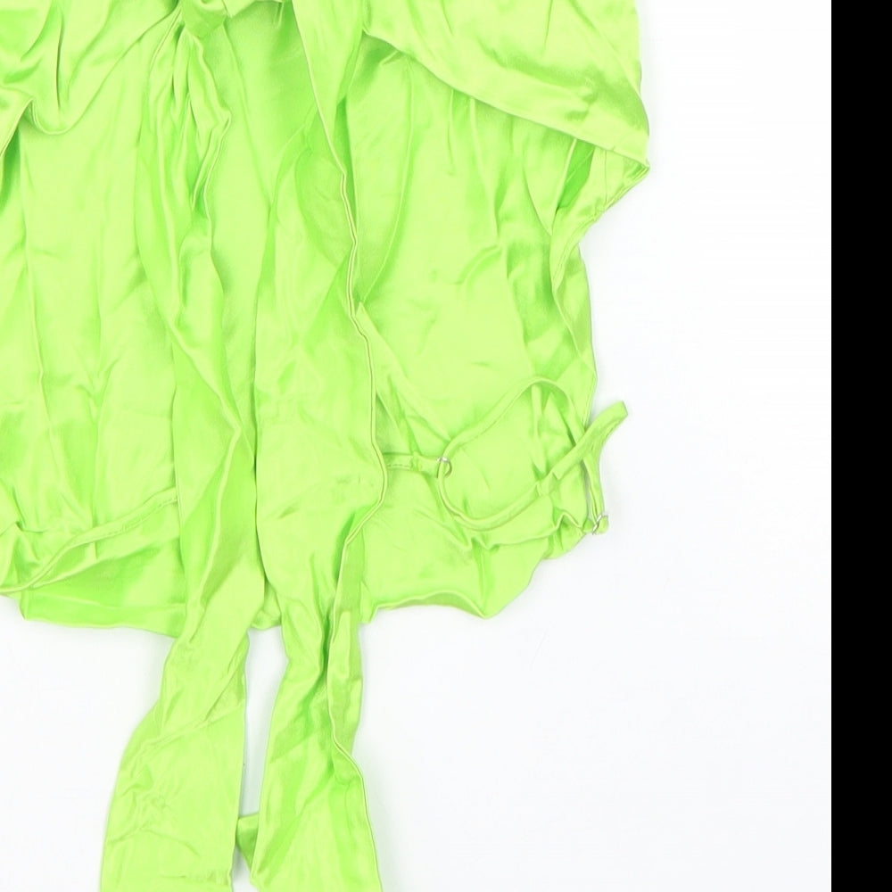 Womens UK Size XS Zara Green Basic Tank