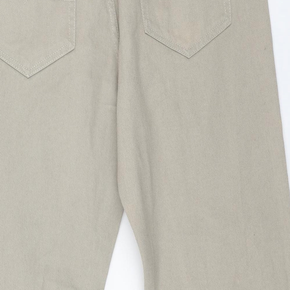 Kensington Mens Beige Cotton Straight Jeans Size 36 in L29 in Regular Button
