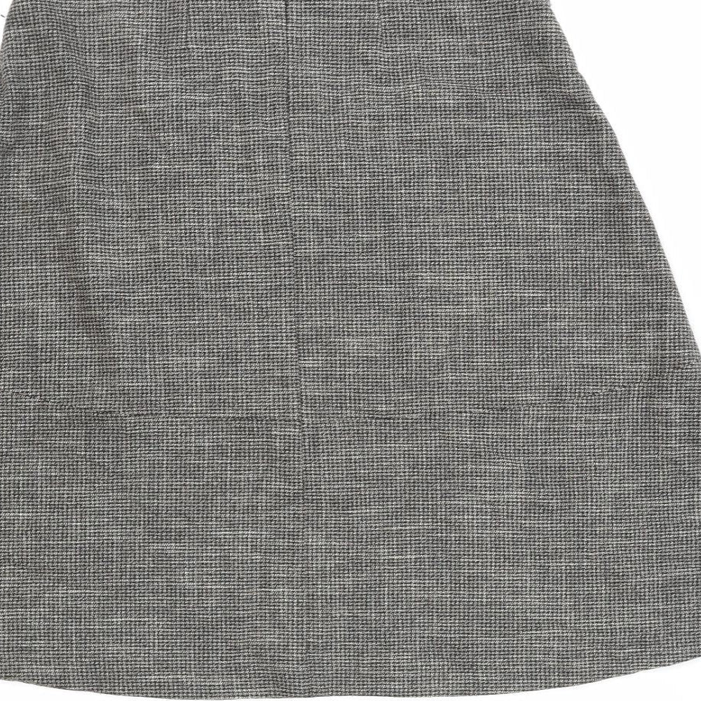 NEXT Womens Grey Polyester Swing Skirt Size 8 Zip