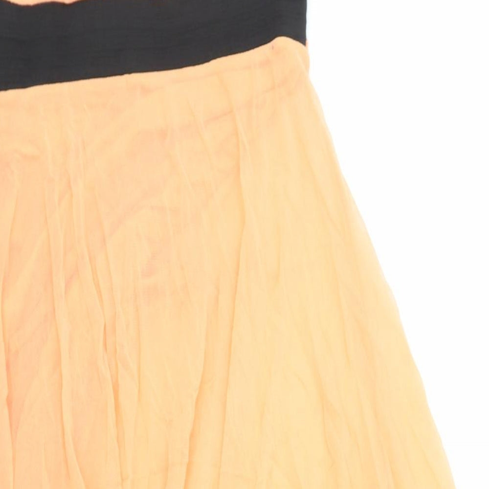 ISL Barcelona Womens Orange Polyester Ball Gown Size S Off the Shoulder Pullover
