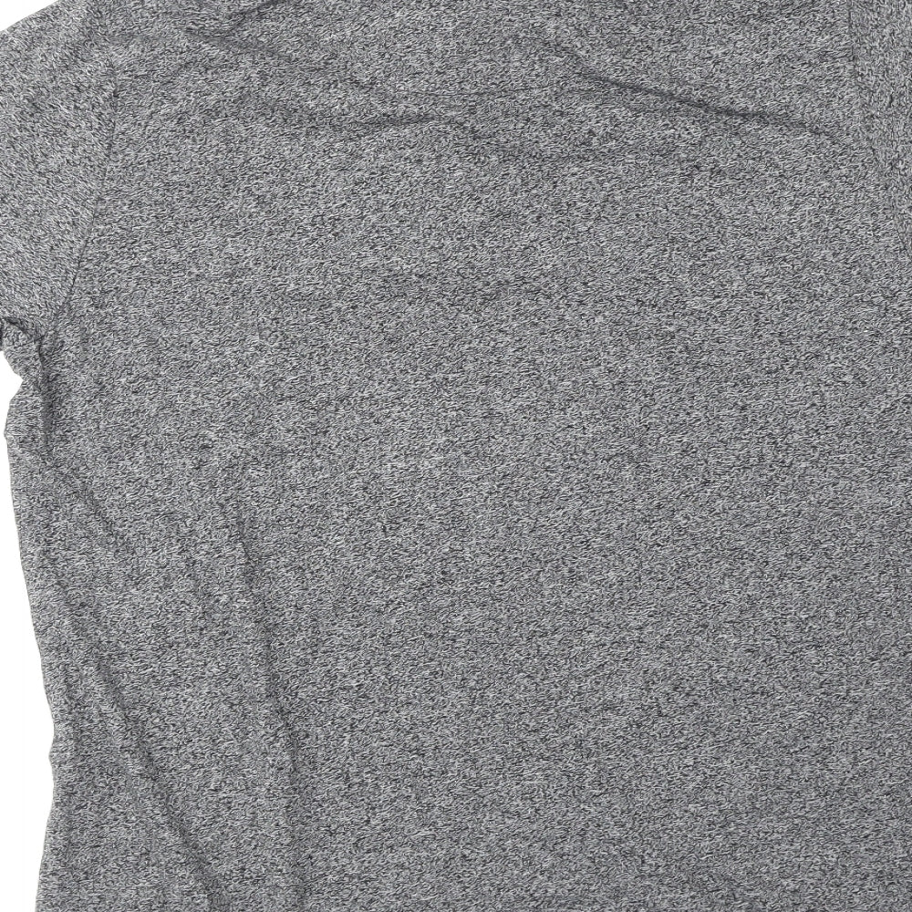 Authentic casual wear Mens Grey Cotton Polo Size L Collared Pullover