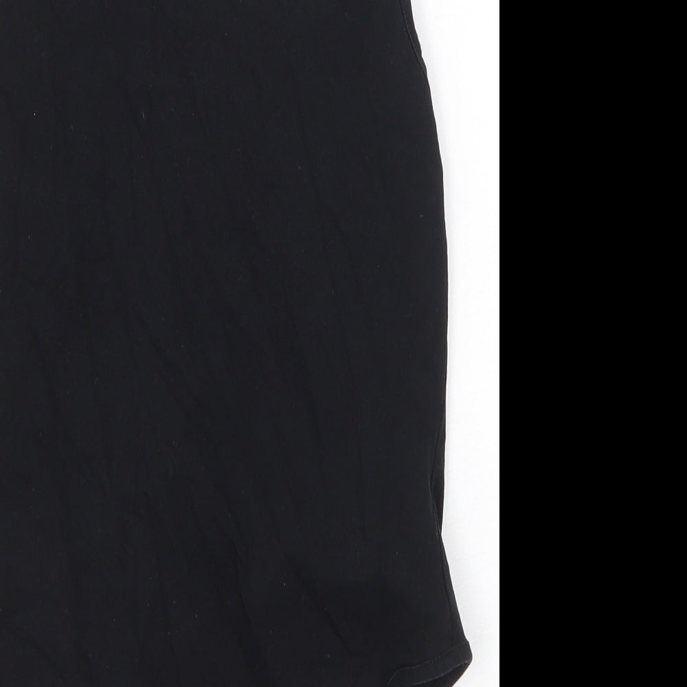 Topshop Womens Black Cotton Bodysuit One-Piece Size 10 Snap