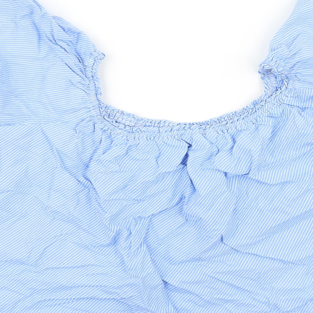 Womens UK Size 10 New Look Blue Basic Blouse