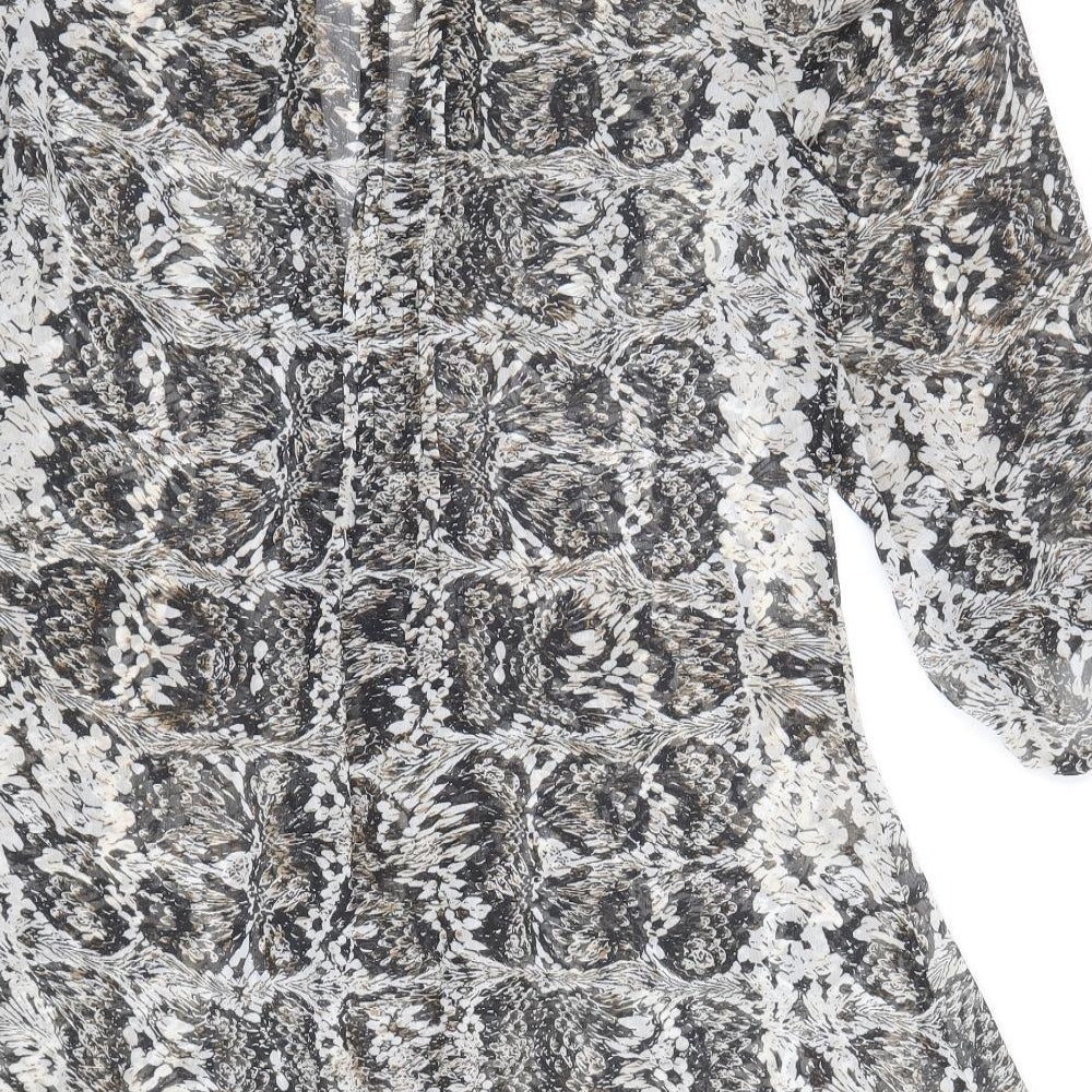 Marks and Spencer Womens Multicoloured Animal Print Polyacrylate Fibre Shirt Dress Size 12 V-Neck Pullover