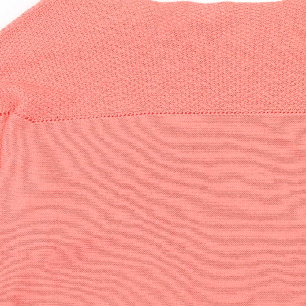 Apricot Womens Pink Round Neck Acrylic Pullover Jumper Size 12