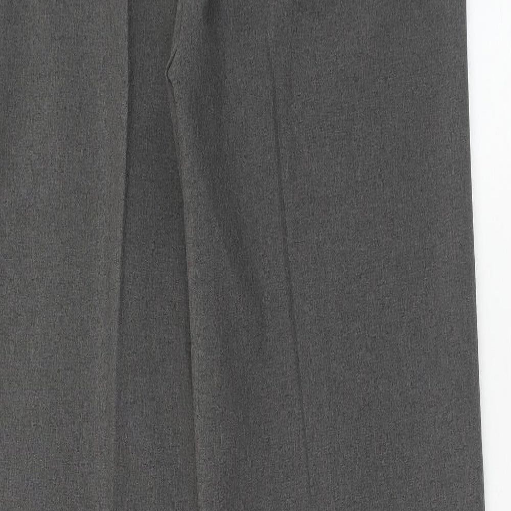Debenhams Mens Grey Polyester Dress Pants Trousers Size 34 in L33 in Regular Hook & Eye