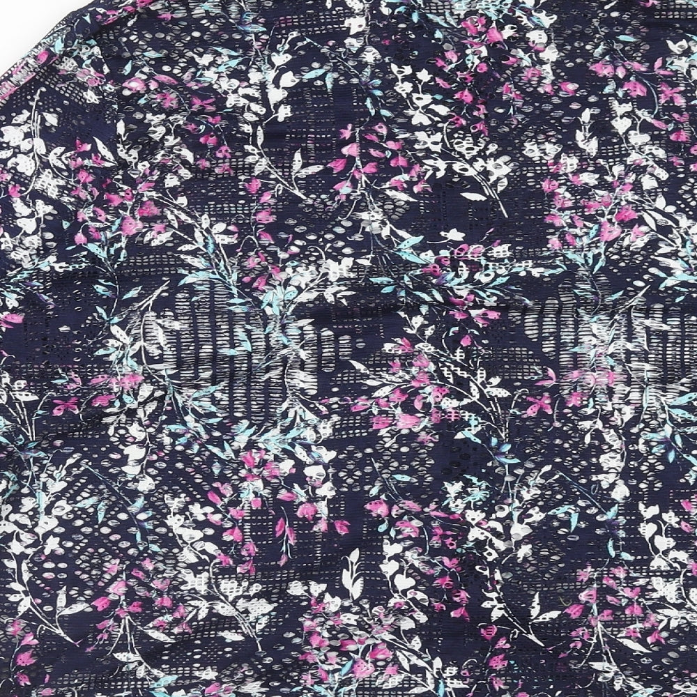 Womens UK Size XL Anna Rose Blue Basic Button-Up