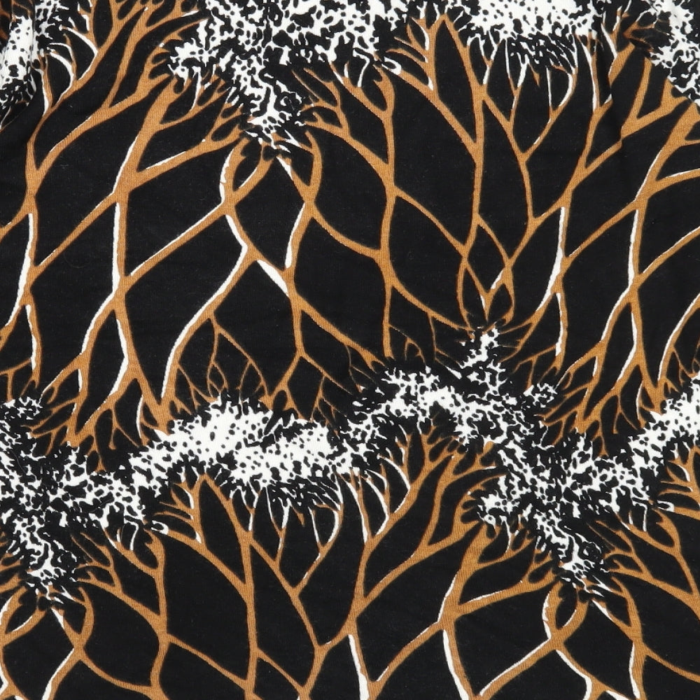 Just Elegance Womens Black Round Neck Geometric Acrylic Pullover Jumper Size M