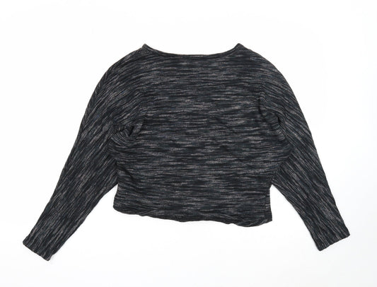 Apricot Womens Black Round Neck Cotton Pullover Jumper Size 12