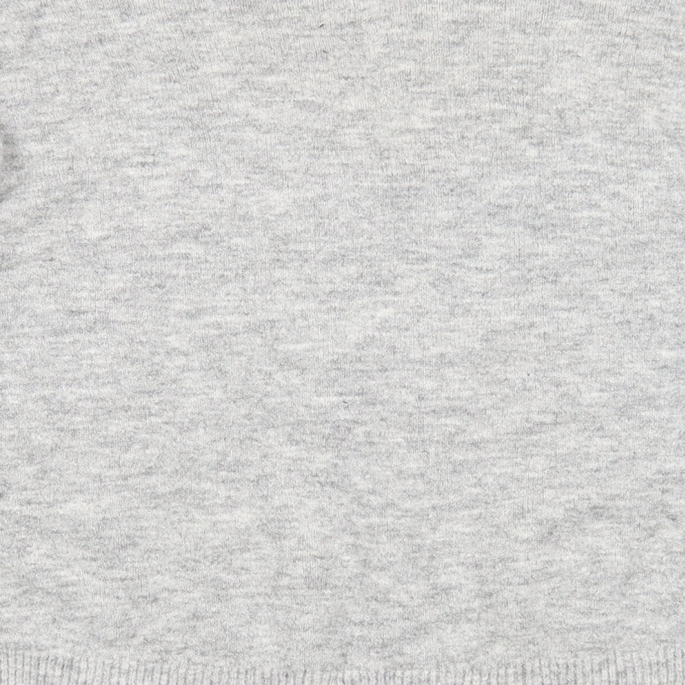 Primark Womens Grey V-Neck Acrylic Pullover Jumper Size L