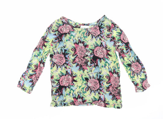 French Connection Womens Multicoloured Floral Viscose Basic Blouse Size S Boat Neck