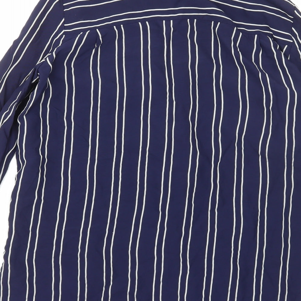 Womens UK Size 12 Marks and Spencer Blue Basic Button-Up